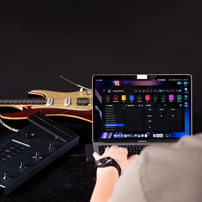 FLAMMA FX200 Multi Effects Guitar Processor with 5” LCD Touch Screen Programmable MIDI Port Extensive I/O Support Modules Order Changing USB Audio Recording 58 Preamp Models 30 Cabinet Simulations