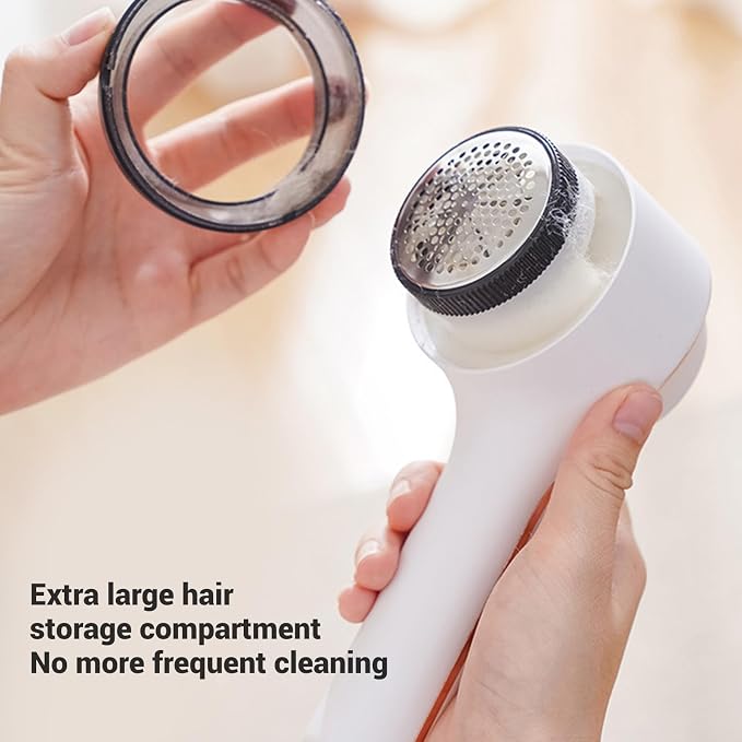 Electric Fabric Shaver Lint Remover, Rechargeable Electric Portable Sweater Defuzzer with Digital Display, Adjustable 6 Leaf Blades Lint Remover for Clothes Furniture (White)