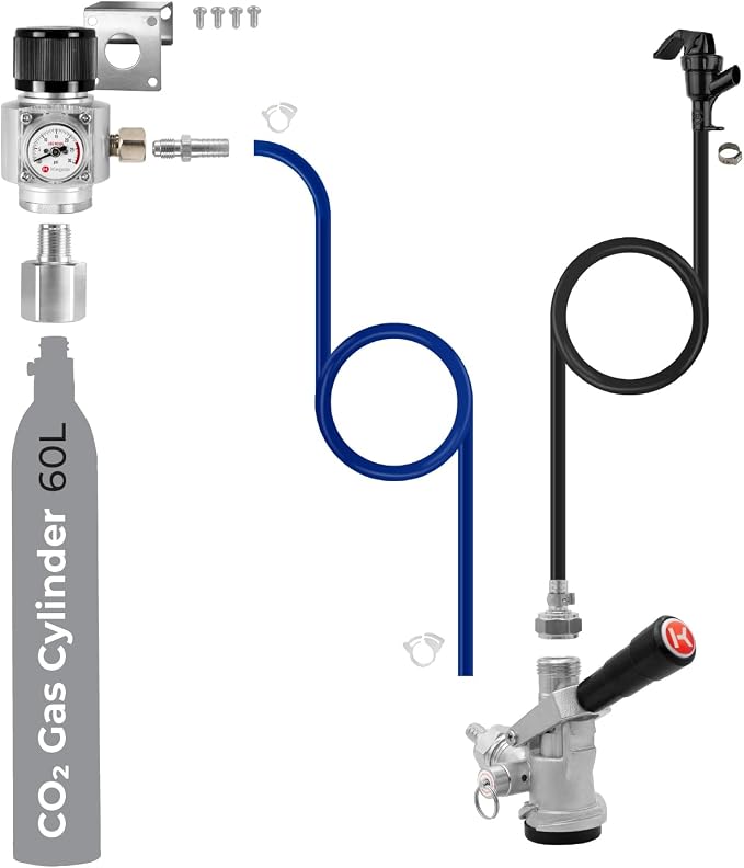Kegco Single Faucet CO2 Party Dispense Kit with Mini Regulator