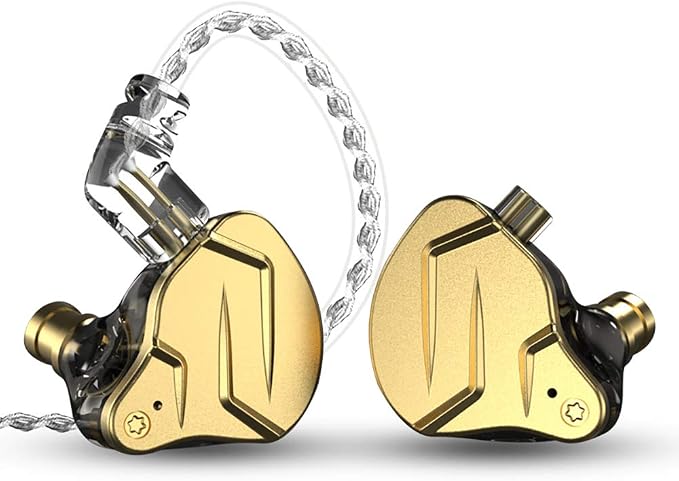 KZ ZSN PRO X Hybrid Banlance Armature with Dynamic in-Ear Earphone ERJIGO ZSNPROX 1BA+1DD HiFi Headset ZSNPRO X erabuds (Without Mic, Golden)