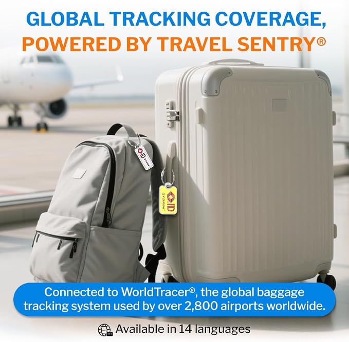Forge TSA Approved Cable Luggage Locks with TSA008, 4-Digit Combination & Open Alert Indicator, Zinc Alloy Body, 2 Orange Travel Locks with 2 TSID Smart Lost & Found Tags for Luggage & Suitcase