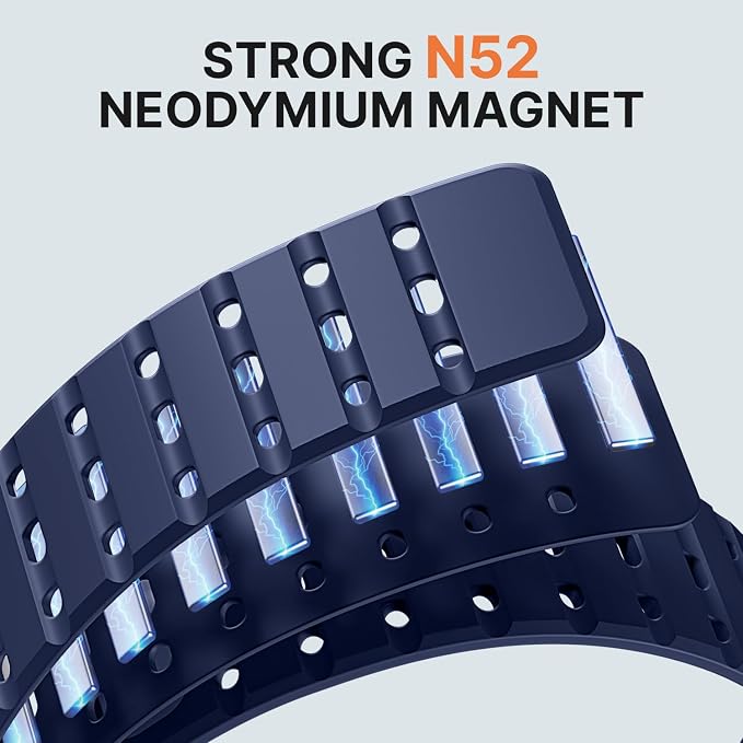 Bandletic Magnetic Silicone Watchband Compatible with Samsung Galaxy Watch 8 40mm 44mm / 8 Classic 46mm 2025, No Gap Soft Breathable Replacement Strap for Men Women, Navy Blue