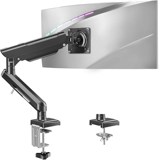 Single Monitor Mount for 32 27 24 22 inch Screen, Monitor Arm Holds 4.4-22 lbs, Monitor Desk Mount, Gaming & Home Office Use, VESA 75x75mm & 100x100mm, Freelift Pro Black