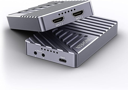 2 Channel HDMI Video Capture Card,4K30 Input Video Broadcast Game Live Stream,HDMI to USB 3.1 Gen2 HD Live Streaming Video Grabber Converter Free Driver