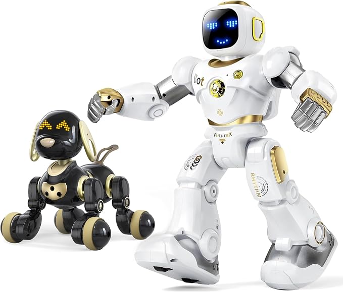 Ruko 1088 Gold Smart Robot and 18011 Black Gold Robot Dog Toy for Kids