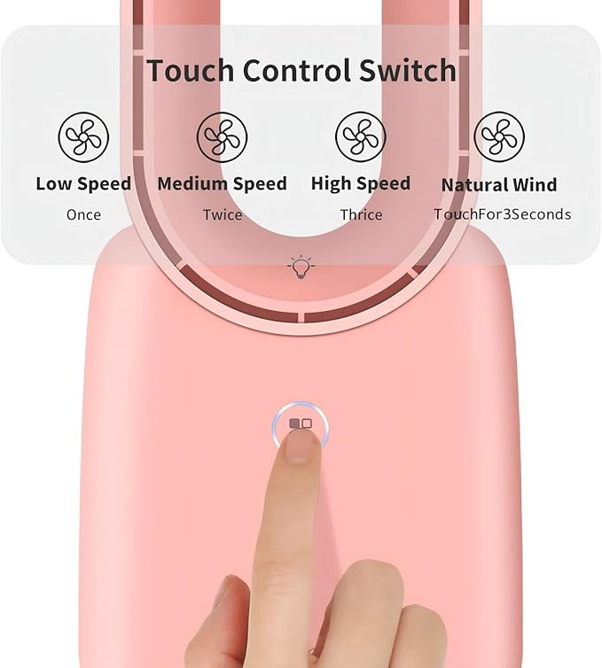 Misby Rechargeable Bladeless Desk Fan, 11.8 Inch with 5-Color LED Light, Small Quiet Table Fan for Bedroom Home Office Desk, Pink