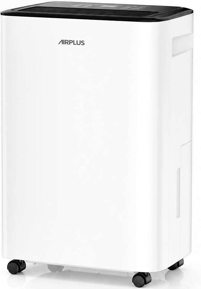 AIRPLUS 2500 Sq.Ft Dehumidifier for Basement, 30 Pints Dehumidifiers for Home with Drain Hose, Quiet Smart Humidity Control for Bedroom, Bathroom with Auto Shut Off, Dry Clothes, 24H Timer