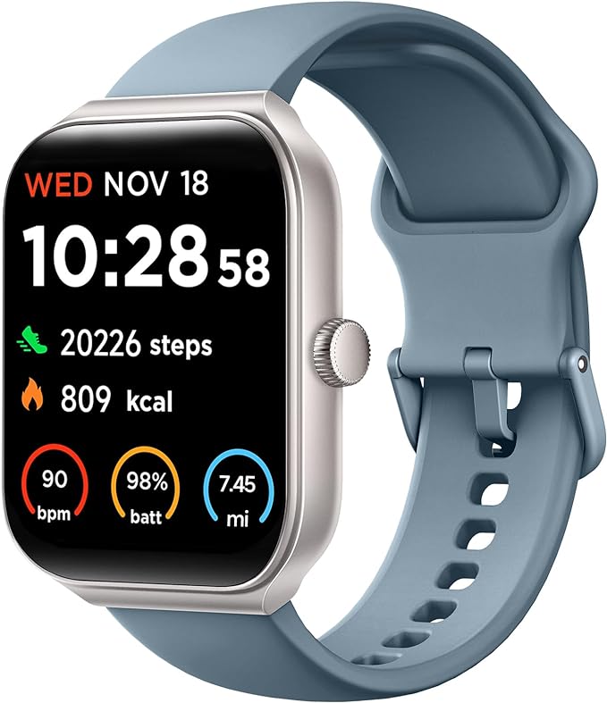 TOOBUR Smart Watch for Men Women Alexa Built-in, 1.95" Fitness Tracker with Answer/Make Calls, IP68 Waterproof/Heart Rate/Sleep Tracker/100 Sports, Fitness Watch Compatible iOS Android