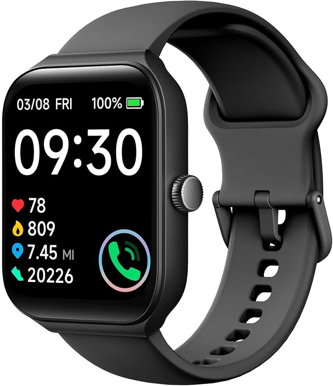 TOOBUR Smart Watch for Men Women Alexa Built-in, 1.95" Fitness Tracker with Answer/Make Calls, IP68 Waterproof/Heart Rate/Sleep Tracker/100 Sports, Fitness Watch Compatible Android iOS