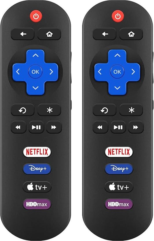 (2-Pack) for Onn-Roku-TV-Remote,for TCL-Roku-TV-Remote,for Hisense Roku/Sharp Roku/Insignia Roku Smart TVs (Only for Roku TV)