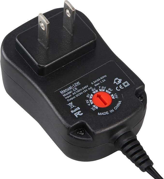 Adjustable AC Power Supply Adapter for AAA Battery Replace DC Plug (AAA)