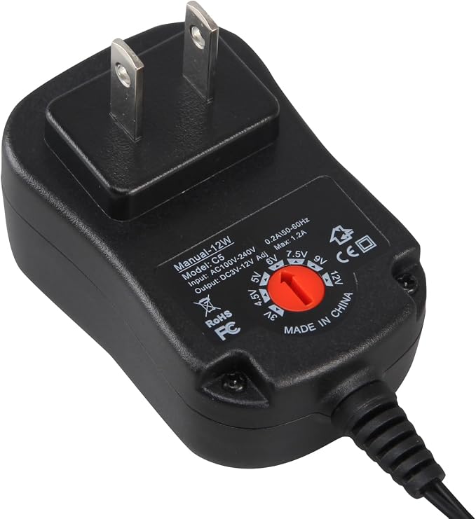 Battery Eliminator Replacement Kit Adjustable AC Power Supply Adapter (AA)