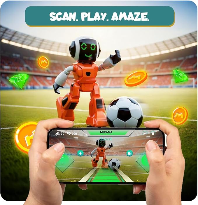 Mirana Moonwalker | Smart Interactive AI Walking & Talking Robot | Remote & App Controlled Toy for Kids | USB Rechargeable Type-C | in-Built Bluetooth Speaker | Gift for Boys & Girls 3+ Years (Red)