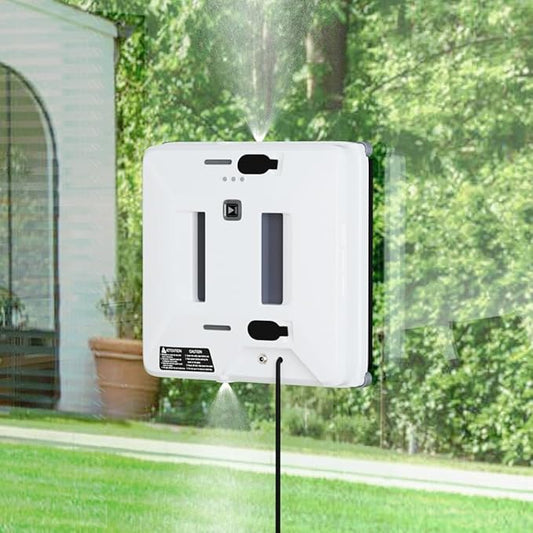Automatic Window Cleaning Robot - 3000Pa Suction, 2 Spray Nozzles, 60ml Tank, Edge/Obstacle Detection, Anti-Fall, Remote Control, 3 Smart Cleaning Modes for High Windows Mirror Glass Door