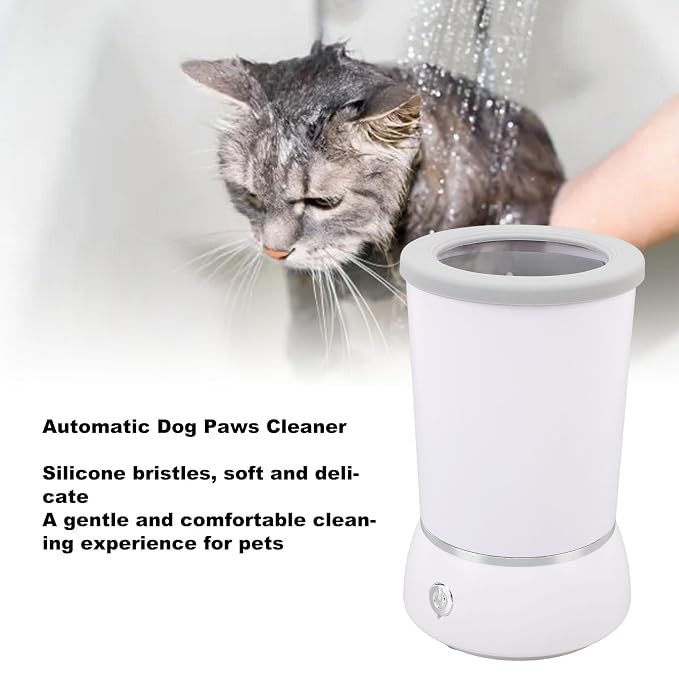 Automatic Dog Paws Cleaner, Rechargeable Portable Pet Paws Washer Cup with Soft Silicone Brush, Dog Foot Cleaning Machine, Silicone Pet Paws Cleaner Cup for Dog and Cat