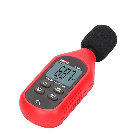 UNI-T UT353 Digital Sound Level Meter,30dB-130dB Noise Meter with A-Weighting,Backlit LCD,Data Hold,Max/Min Recording,for Industrial HVAC Maintenance,Home Theater Calibration,Environmental Monitoring