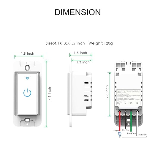 Smart WiFi Light Switch 3 Gang - Wireless Compatible with Alexa and Google Home
