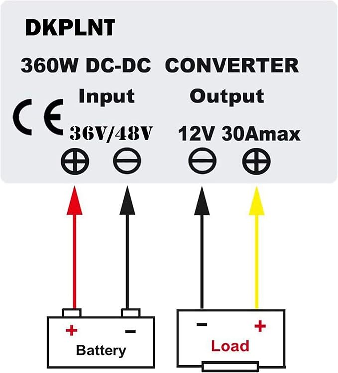 30A 360W 12v Golf Cart 48V 36V to 12V Converter Voltage Regulator Golf Cart Voltage Converter Waterproof