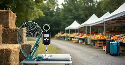 Klau Portable Fish Scale, 200 kg / 400 lb,Black and Silver | Heavy Duty Digital Hanging Scales, LCD Display with Backlight, For Home Farm Market Hunting