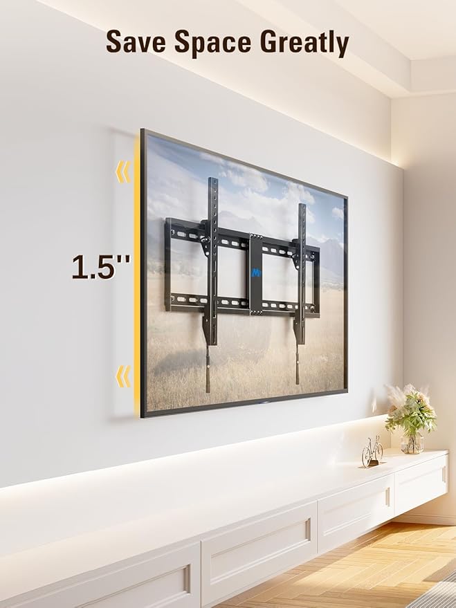 Mounting Dream Tilt TV Wall Mount for Most 42-84 inch TV, Universal Tilt TV Mount Wall Bracket with Low Profile Design, Max VESA 800x400mm and 132 LBS, Easy for Centering on 16", 18", 24", 32" Studs