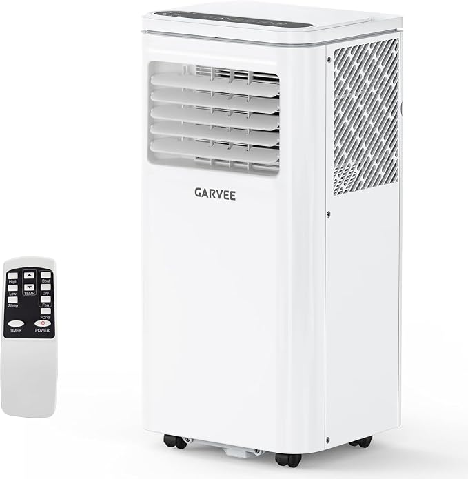 Garvee 10,000 BTU AC Unit, 3-in-1 Portable Air Conditioner with Cooling, Dehumidifier & Fan for Rooms up to 450 sq.ft, Remote Control, Sleep Mode, Timer & Window Kit