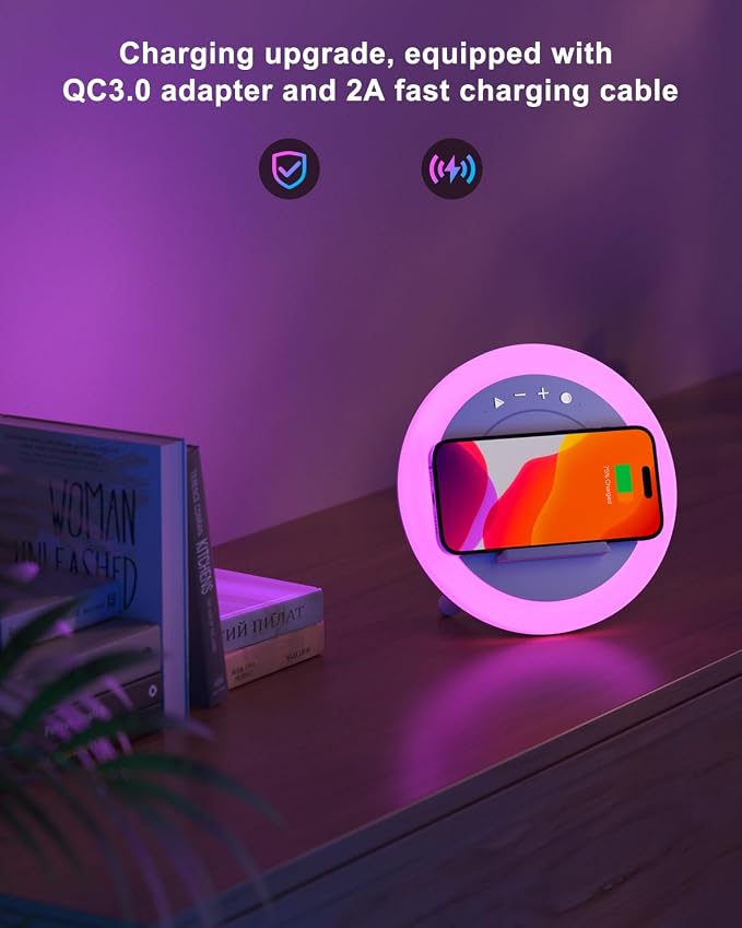 Wireless Charger Speaker with Lights,4 in 1Color Changing Modern Bluetooth Lamp,Personalized Trendy Stuff, Best Birthday Teenage Girls Boys Gifts Ideas