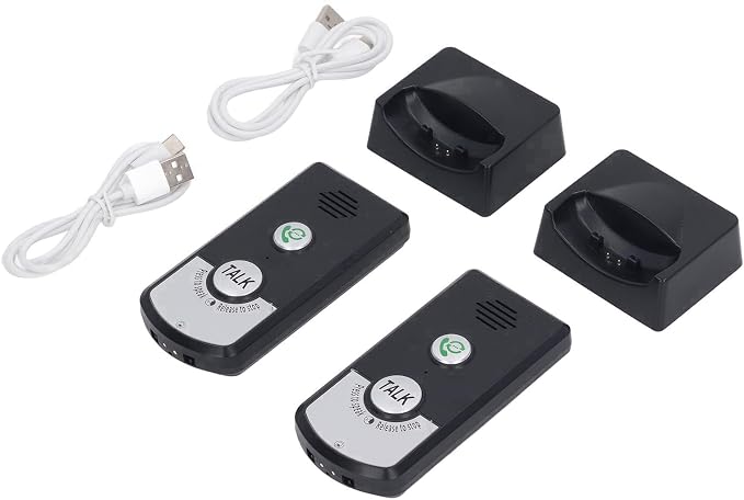 Wireless Intercom System for Home ABS 2 Way Voice Intercom 1000m Range Long Battery Life Indicator Light Intercom Doorbell with 2 Units 2 Bases USB Cable for Home Office Medical Use