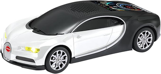 WS-660 Hypercar Replica Bluetooth Speaker with LED Starry-Sky Display, Portable with HD Sound, LED Party Light, TWS Pairing, FM/USB/TF Playback, Built-in Mic, Best Idea for Hypercar Lovers (White)