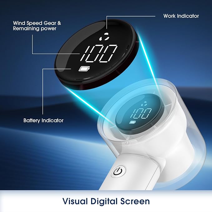 【15000RPM】Portable Handheld Turbo Fan, 1-100 Speed,Ultra High-speed,Personal Hand Held Travel Fans,5000mAh Battery Rechargeable Mini Fans,Digital Display,Small Pocket Fan for Summer Essential Gift
