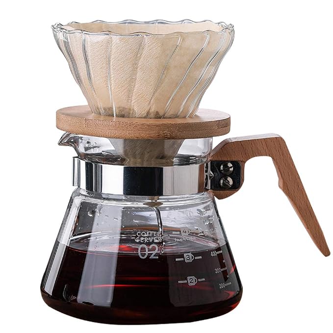 DUEBEL Cold Brew Coffee Maker Glass Jar with Handle, Glass Pitcher with Removable Stainless Steel Filter 1.7L (47.5OZ) (K-M101)