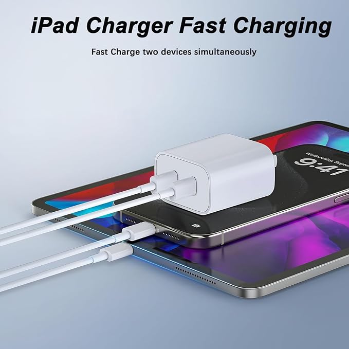 for iPhone Fast Charger,Dual Port USB C iPhone Charger Fast Charging Block,Super Fast Apple Double Type C Wall Charger,2Pack 10FT Quick USB C Lightning Cable for iPhone 14 Pro Max/13/12 MiNi/11/XS/XR