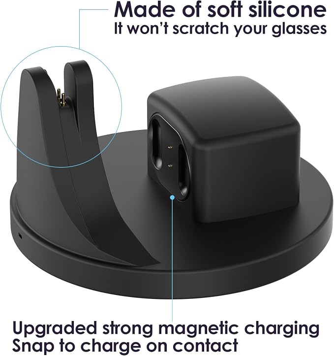 2-in-1 Charging Dock Compatible with Ray Ban Meta Display Smart Glasses & Neural Band, Magnetic Fast Charger for RayBan Meta Display Glasses Accessories