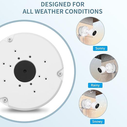 Metal Junction Box Mount for Ubiquiti Unifi Camera, White | Metal, Compatible with Unifi Dome Turret Bullet Cameras, G3, G4, G5, G6, AI, Pro,Anti falling rope