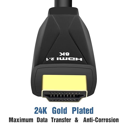 8K HDMI 2.1 Cable 10ft Ultra High Speed HDMI Cable, 48Gbps 8K 60Hz 4K 120Hz Support Compatible with Apple TV Samsung QLED Sony LG PS5
