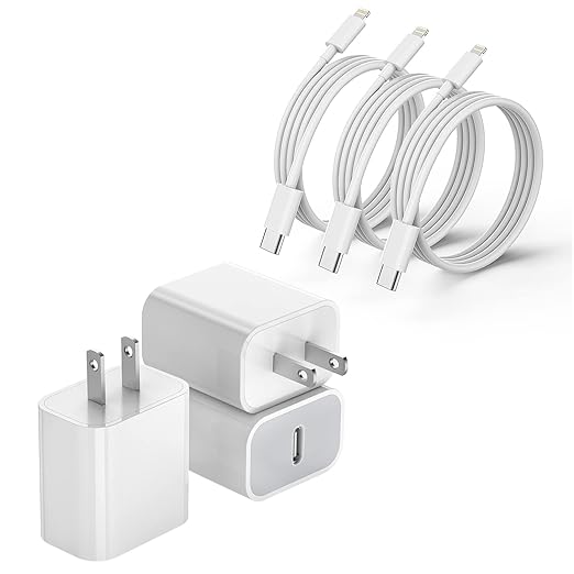iPhone 13 12 11 Fast Charger, 3Pack [Apple MFi Certified] Lightning Cable Cord 20W Type C Charger USB C Fasting Charging Plug Adapter Compatible with Apple iPhone 13 Pro/12/11Pro Max/XS/XR/X/8/SE/iPad