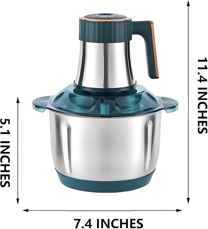 5L Electric Meat Grinder and Chopper, 500W Stainless Steel Processor with 5 Speeds, 6 Blades, Safety Lock, Overheat Protection, for Meat, Vegetables, Garlic, Nuts and Purees
