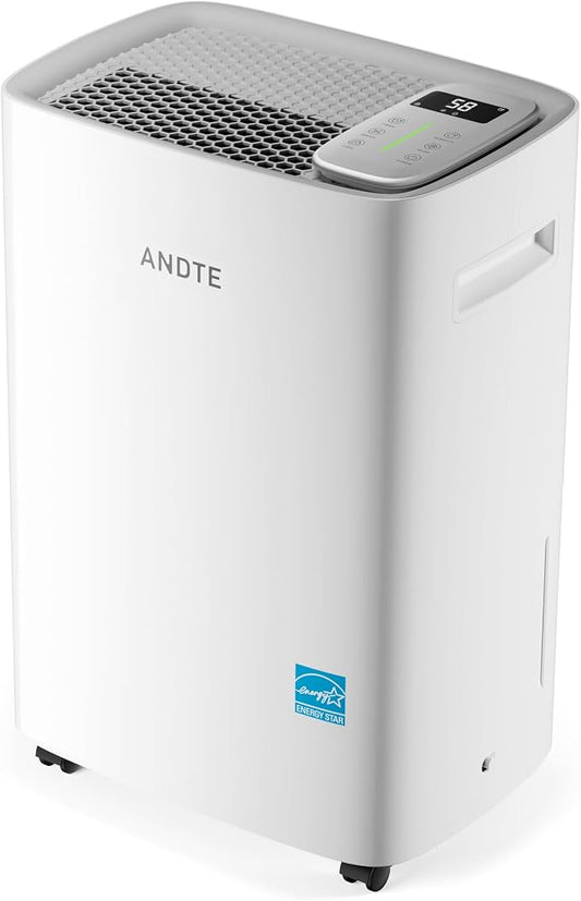 5500 Sq.Ft Dehumidifier for Basement with Drain Hose, ANDTE 80 Pints Smart Compressor Dehumidifiers for Home Large Room, Bathroom, Intelligent Humidity Control, Touch Control Panel, Auto Defrost