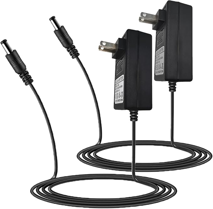2 Pack HZHFCB 24V Power Supply Adapter 24 Volt 2A Power Supply AC to DC Converter Transformer Input AC 100-240V 50-60Hz and Output DC 24V with 5.5x2.5mm Tip for LED Strip 3D Printer CCTV System.