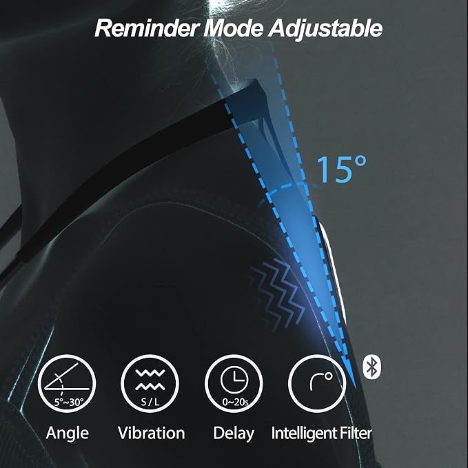 P1 Posture Corrector for Women Men, Strapless Upper Back Brace, Vibration Reminder, Rechargeable, 50H Battery