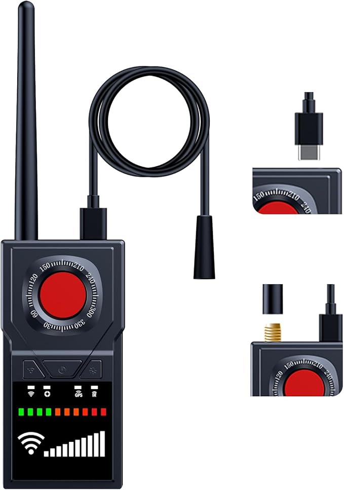 Multifunctional Hidden Camera Detector, GPS Tracker Detector & Camera Detector Spy Camera Finder，Bug Detector Listening Device Detector for Travel, Hotel, Car Privacy Protection