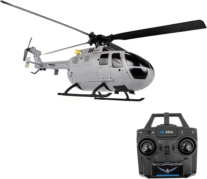 GoolRC C186 Remote Control Helicopter Remote Control Drone Single Propeller Without Ailerons 6-axis Gyro Stabilization Remote Control Airplane Altitude Hold s Adults Gray