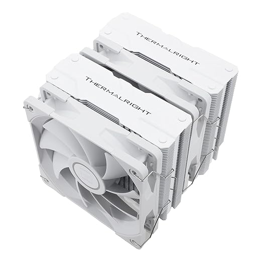 Thermalright Peerless Assassin 120 White CPU Air Cooler, 6 Heat Pipes, Dual CPU Fans,Dual Towers Cooler, 1550RPM±10%, for AMD: AM4/ AM5/Intel lga115x/1200/2011/1851/1700, No LED White