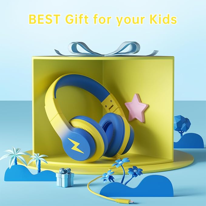 Candy Bila USB C Headphones for Kids,Foldable Wired Over-Ear for Boys Girls | 85dB Safe Volume, HD Stereo Sound, Adjustable headband, Tangle-free cord easy storage, Ideal for School, Travel, iPad, Tablet