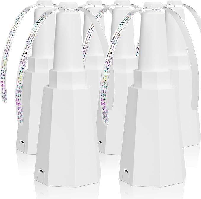 6-Pack Rechargeable Fly Fans for Tables Up to 10-Hour Working Time, Indoor Outdoor Mute Food Fans to Keep Flies Away, Retractable Table Fans with Hook for Home Restaurant Party Picnic Patio, White