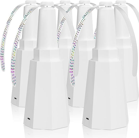 6-Pack Rechargeable Fly Fans for Tables Up to 10-Hour Working Time, Indoor Outdoor Mute Food Fans to Keep Flies Away, Retractable Table Fans with Hook for Home Restaurant Party Picnic Patio, White