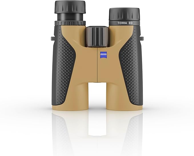 ZEISS Terra ED Binoculars 8x42 Waterproof, Fogproof, Easy Focus High Powered Compact Binoculars with Coated Glass for Low Light Vision for Bird Watching, Hunting, Sightseeing, Travel, Black-Sand