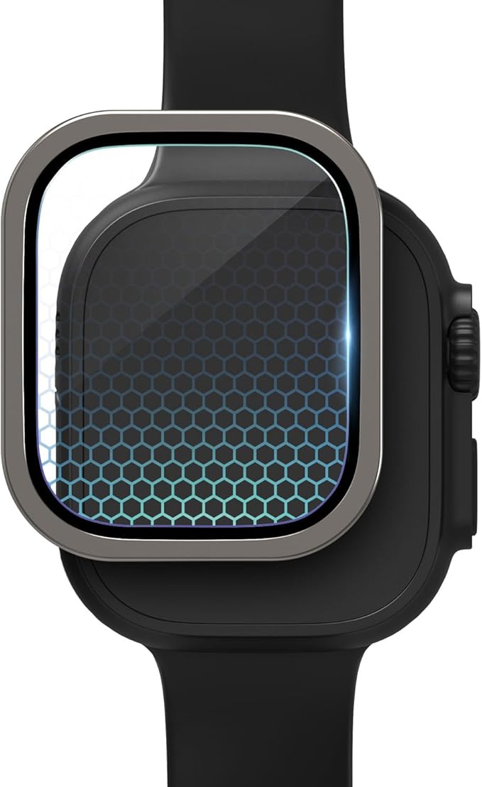 ZAGG XTR4 Glass Screen Protector for Apple Watch Ultra 3/2/ 1, Watch Size: 49mm - Fortified with Graphene, Blue Light Filter, Aluminum Frame, Titanium