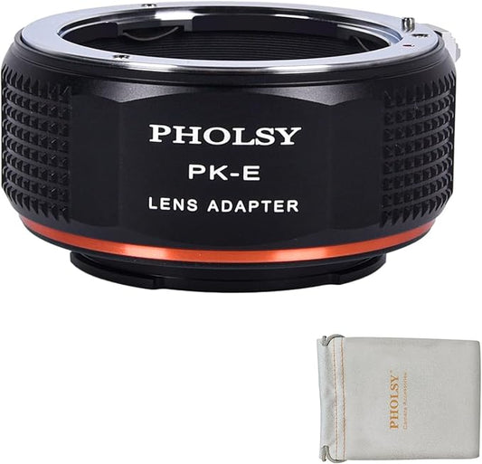 PHOLSY Lens Mount Adapter Manual Focus Compatible with Pentax K (PK) Lens to Sony E (NEX) Mount Camera, PK to E, PK to NEX