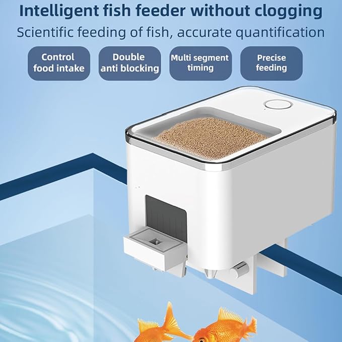 Weytoll Automatic Fish Feeder for Aquarium, WiFi Intelligent Timing Aquarium Goldfish Feeder with 100ML Large Capacity and Mobilephone APP Control Suitable for a Variety of Feed