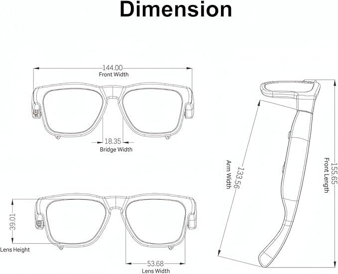 OHO Smart AI Glasses with Bluetooth Audio, Hands-Free Calling, High-Impact 2.0mm Photochromic Blue Light Blocking PC Lenses
